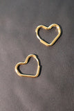 18K Real Gold Stainless Steel Heart Hoops Earrings