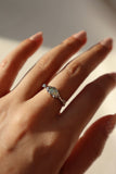 925 Sterling Silver Natural Opal Plate Ring