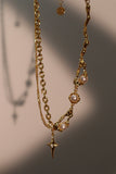 18K Real Gold Plated Pearl Star Necklace