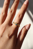 18k gold Vermeil wide blue gem ring