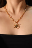 18K Real Gold Plated Black Gem Galaxy Necklace