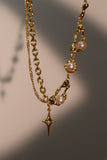 18K Real Gold Plated Pearl Star Necklace