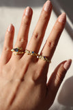 18k gold Vermeil wide blue gem ring