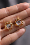 18K Real Gold Plated Moonstone Stud Earrings