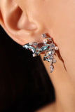 Platinum plated Blue Gem Butterfly Earrings