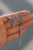 Platinum plated Blue Gem Butterfly Earrings