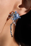 Platinum Plated Blue Shell Earrings