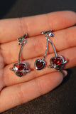 Red Heart Cherry Earrings