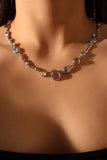 Platinum Plated White Moonlight Twist Necklace