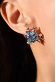 Platinum Plated Blue Shell Earrings