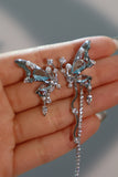 Platinum plated Blue Gem Butterfly Earrings