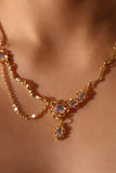 18K Real Gold Plated Moonstone Dangle Necklace