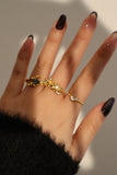 18K gold Vermeil white gem blossom ring