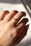 18k gold Vermeil wide blue gem ring