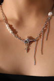 Platinum Plated Color Gems Sea Star Strings Necklace