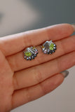 Platinum Plated Color gems Sea Shell Earrings