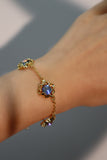 18K Real Gold Plated Multi Deep Blue Moonstones Bracelet