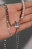 Moonlight Saturn Star Pearl Chain Necklace