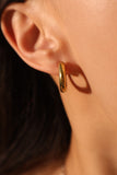 18K Real Gold Stainless Steel Classic Hoops Earrings