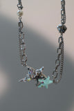 Platinum Plated Color Gems Sea Star Pearls Necklace