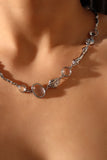 Platinum Plated White Moonlight Twist Necklace