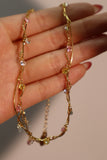 18K Gold Multi Color Gem Necklace