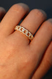 18K Real Gold Plated Chain Diamond Ring