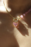 18K Gold Pink Heart Necklace